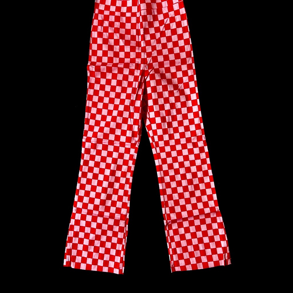 Checkered Pants ❤️ Red and Pink ❤️ MARASCHINO CLASH CHIC FLARE PANTS